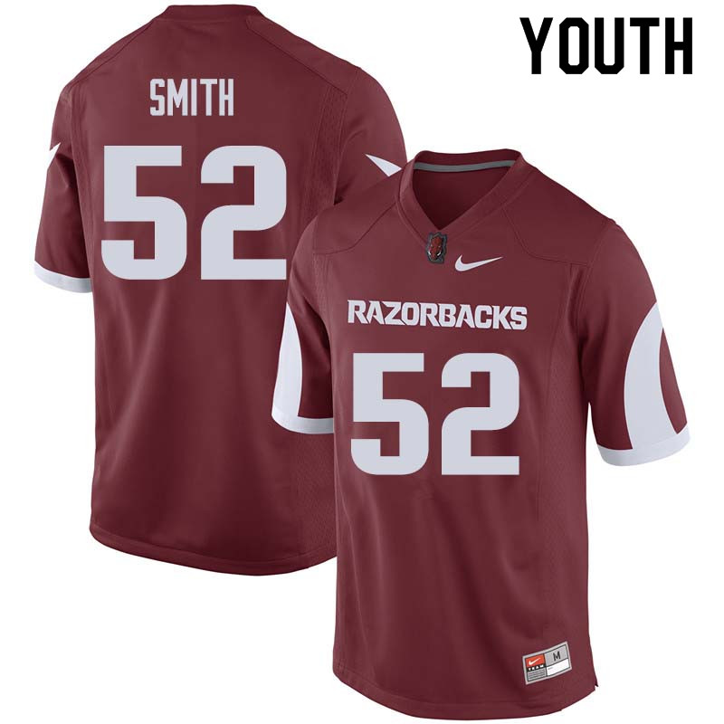 Youth #52 T.J. Smith Arkansas Razorback College Football Jerseys Sale-Cardinal